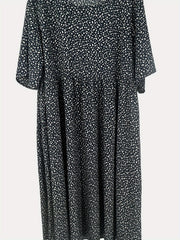 Short Sleeve Ditsy Print Maxi Dress With Pockets