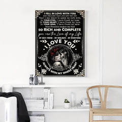 I Fell In Love With You Vintage Wall Art Couple Skeleton Canvas Prints