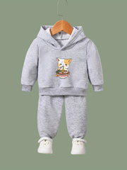Ramen Kitty Print 2pcs Girls Outfits For Sports Spring