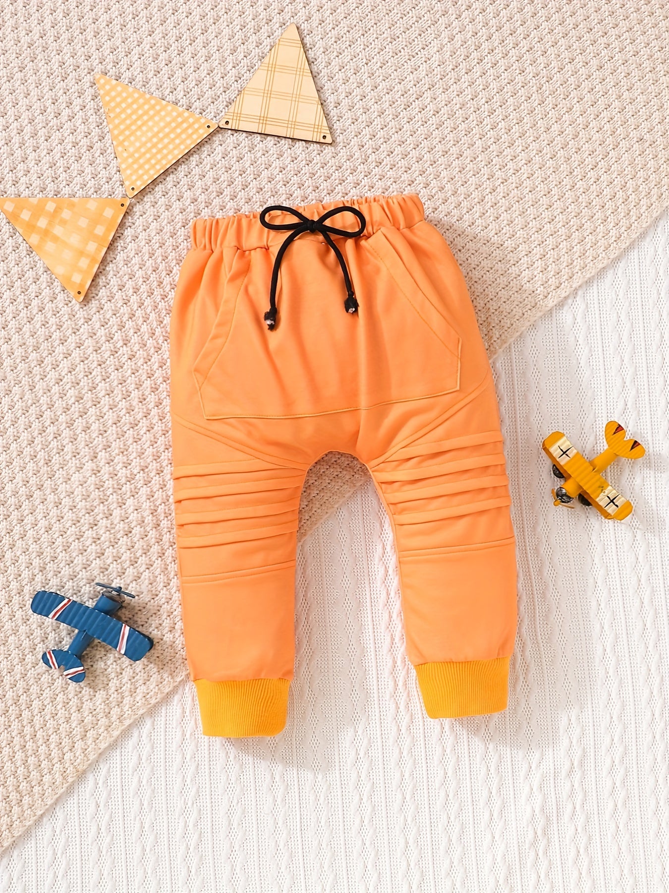 Baby Boy's Comfy Drawstring Pants Elastic Waist Trousers