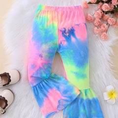 Toddler Girls Tie Dye Flare Leg Pants