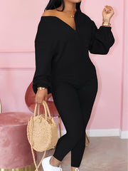 Zipper Long Sleeve Stretch Jumpsuit