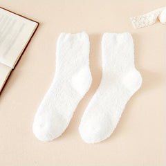 3 Pairs Warm Fuzzy Socks Soft Mid Tube Stockings