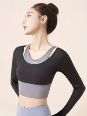 High Stretch Quick Dry Long Sleeve Workout Top for Women