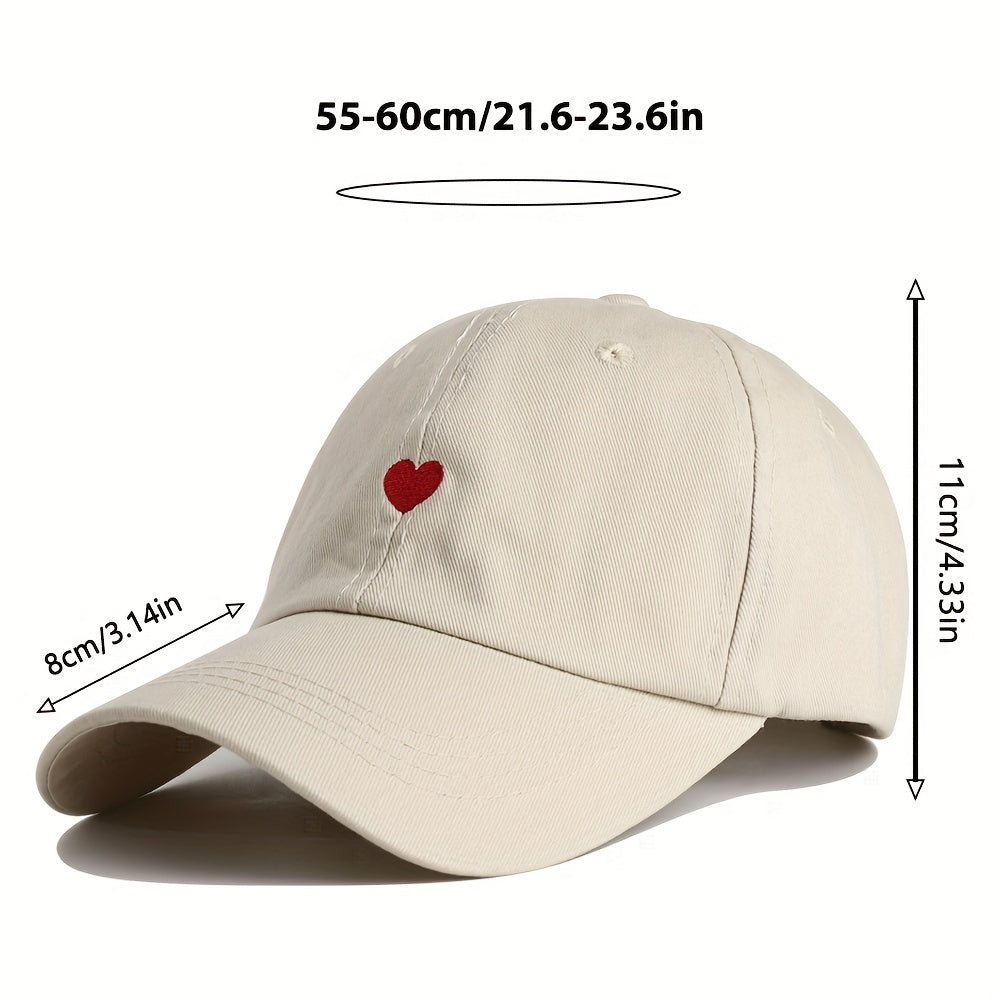 Red Heart Baseball Cap Adjustable Men's Hat