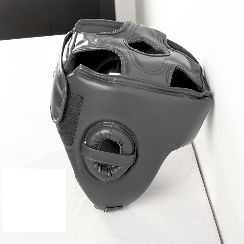 Professional PU Leather Boxing Helmet, Judo Kickboxing Headgear Sparring Helmet