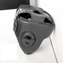 Professional PU Leather Boxing Helmet, Judo Kickboxing Headgear Sparring Helmet