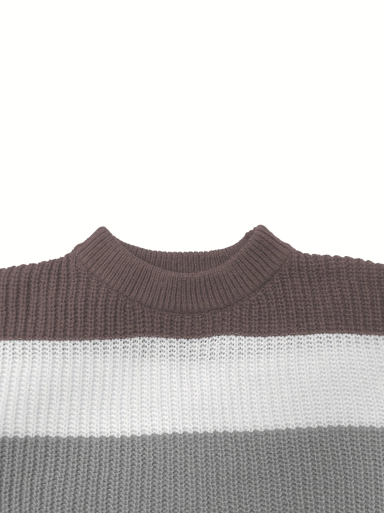Men's Retro Knitted Sweater Warm Striped Pullover