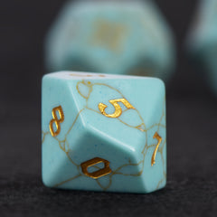 7pcs Green Emerald Dices Minimalist Style for Board Games