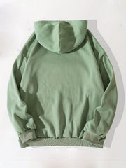 Letter Print Kangaroo Pocket Hoodie Casual Long Sleeve Drawstring Hoodies