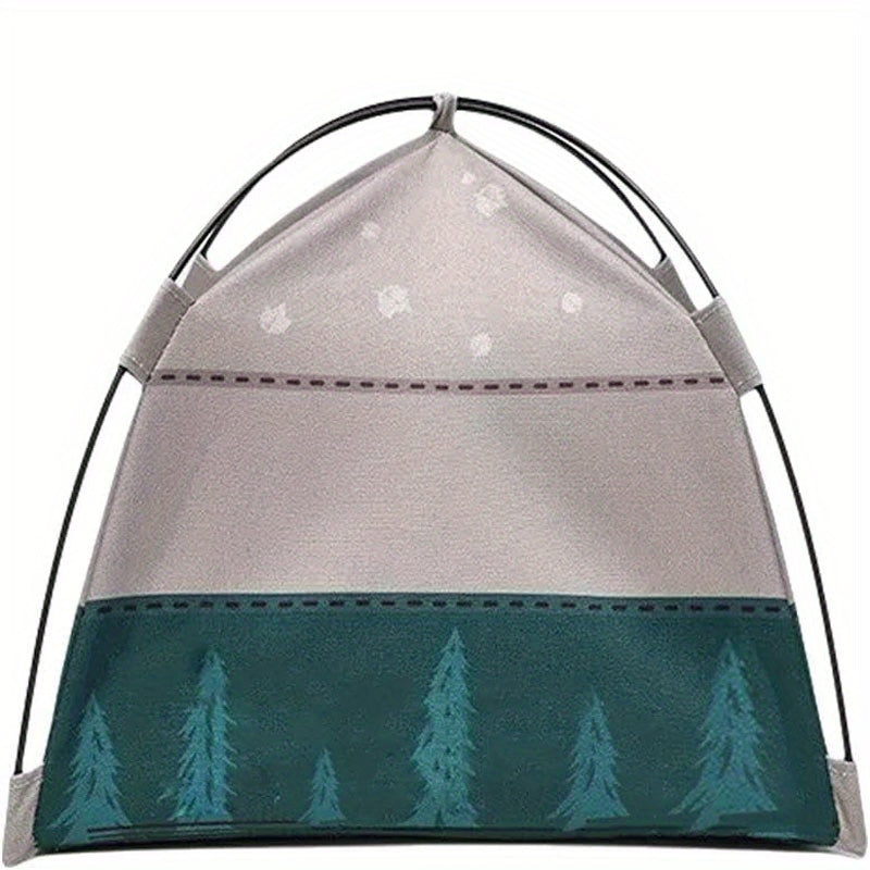 1:12 Scale Gray Doll Tent Camping Scene Accessory with Ventilation & Storage