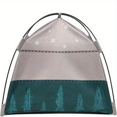 1:12 Scale Gray Doll Tent Camping Scene Accessory with Ventilation & Storage