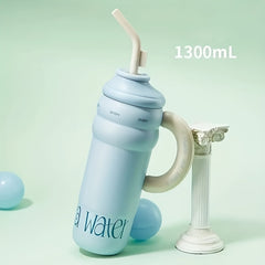 1300ml Stainless Steel Water Bottle with Straw