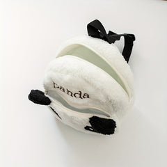 Panda Shape Plush Backpack for Kids Small Schoolbag