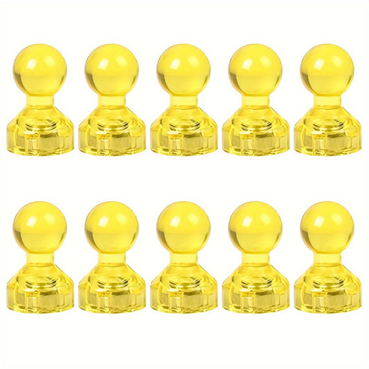 10pcs Yellow Magnets Push Pin Magnets Magnetic Whiteboard Refrigerator