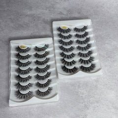 7 Pairs Fluffy Cat Eye Lashes 7D Volume Faux Mink Lashes Natural Look