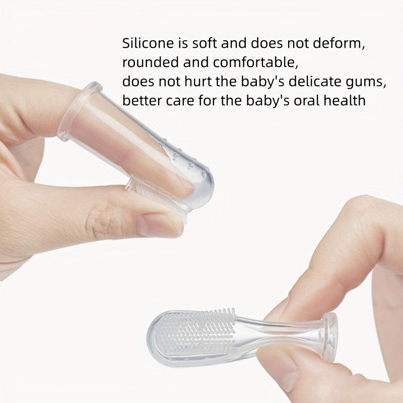 Baby Finger Toothbrush Soft Silicone Tongue Cleaner with Case
