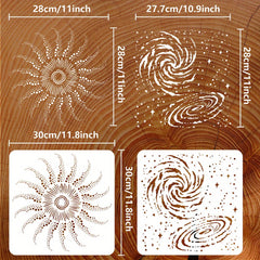 2pcs PET Hollow Out Stencils for Scrapbook 300x300mm