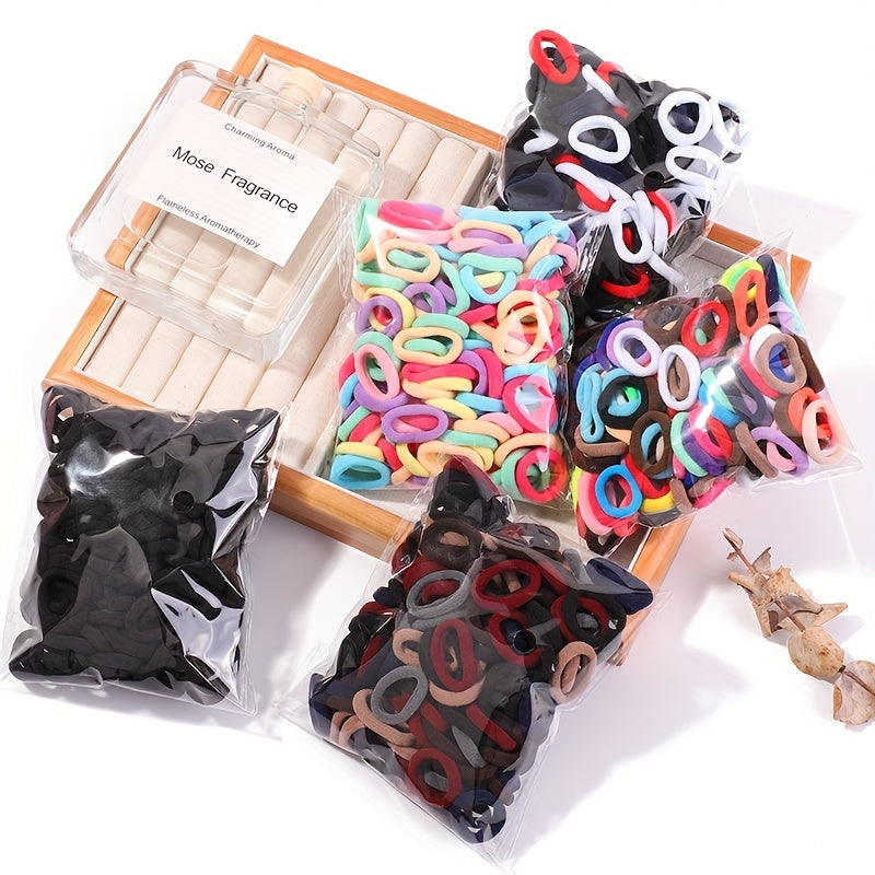 100 Colorful Hair Ties for Baby Girls' Ponytails