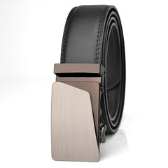 Men's Leather Belt with Metal Automatic Buckle