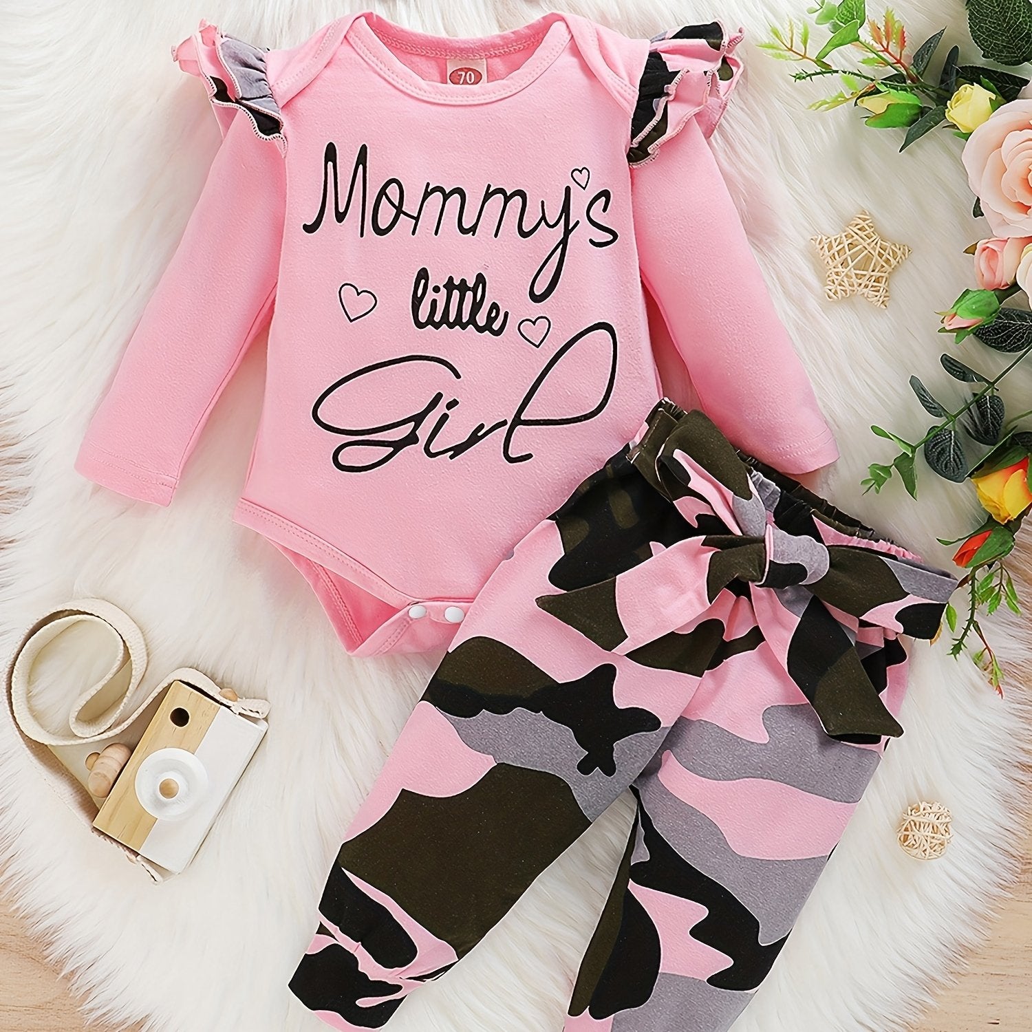 Comfy MOMMY'S LITTLE GIRL Print Outfit Set