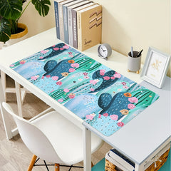 Large Cactus Pattern Gaming Mouse Pad 16 29 5in Desk Mat Water Resistant