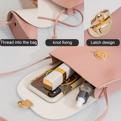 Girls Contrast Saddle Bag Shoulder Crossbody Coin Bag