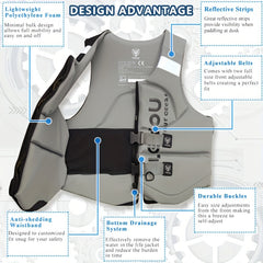 Neoprene Life Jacket For Men Women Surfing Life Vest Adult Buoyancy Float Suit
