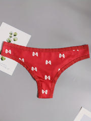 5 Pack Plus Size Women's Floral & Heart Print Lace Thongs Set