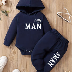 Baby Boy Hooded Bodysuit Trousers Set