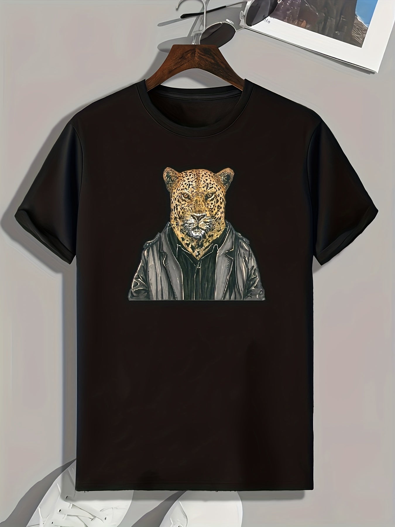 Leopard Print Men's Graphic T-shirt Casual Comfy Tees For Summer
