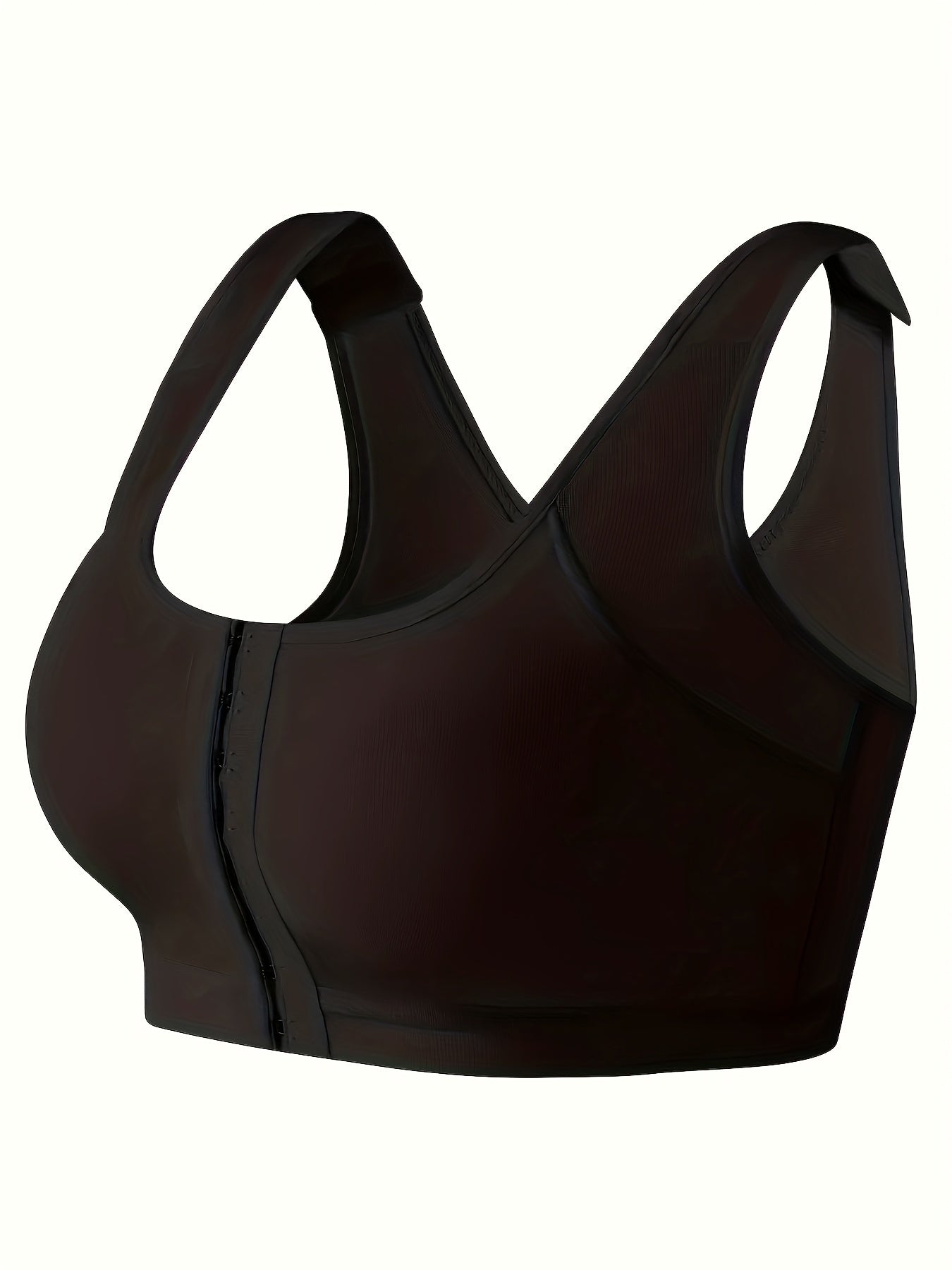 Plus Size Sports Bra Women's Plus Solid Closure Front Wireless Fitness Bra