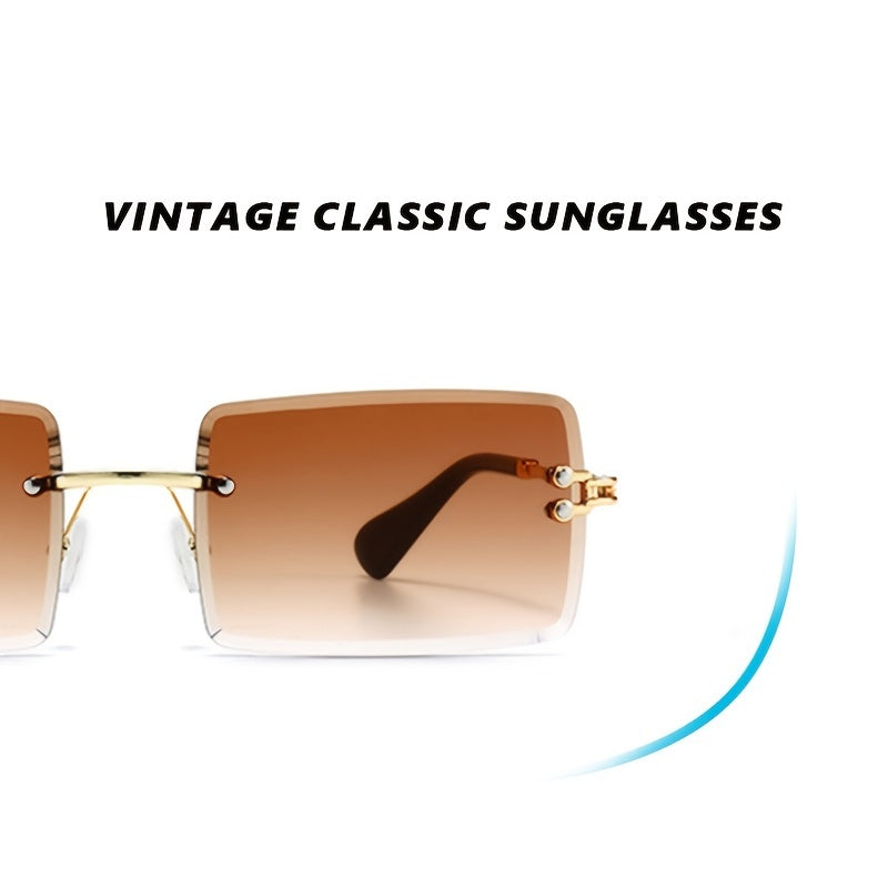 RZ1421 Frameless Square Cut Sunglasses