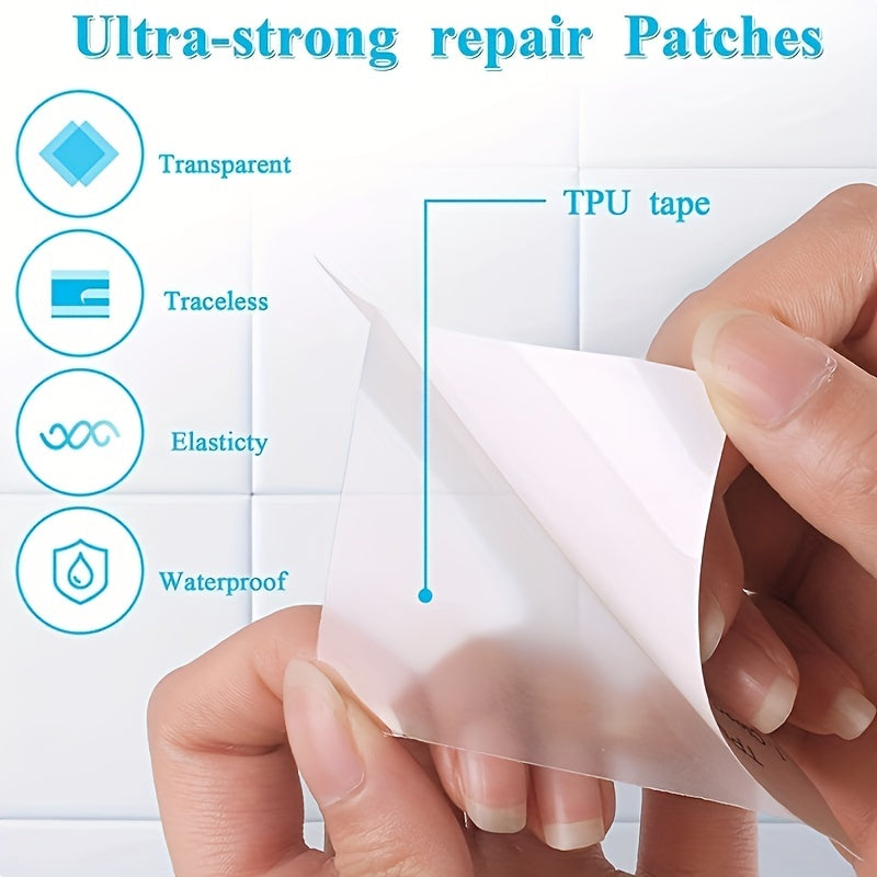 5pcs Waterproof Transparent Cloth Patches Self Adhesive Nylon Sticker