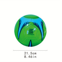 Green Flame No 5 Faux Leather Soccer Ball - Great for Games & Training
