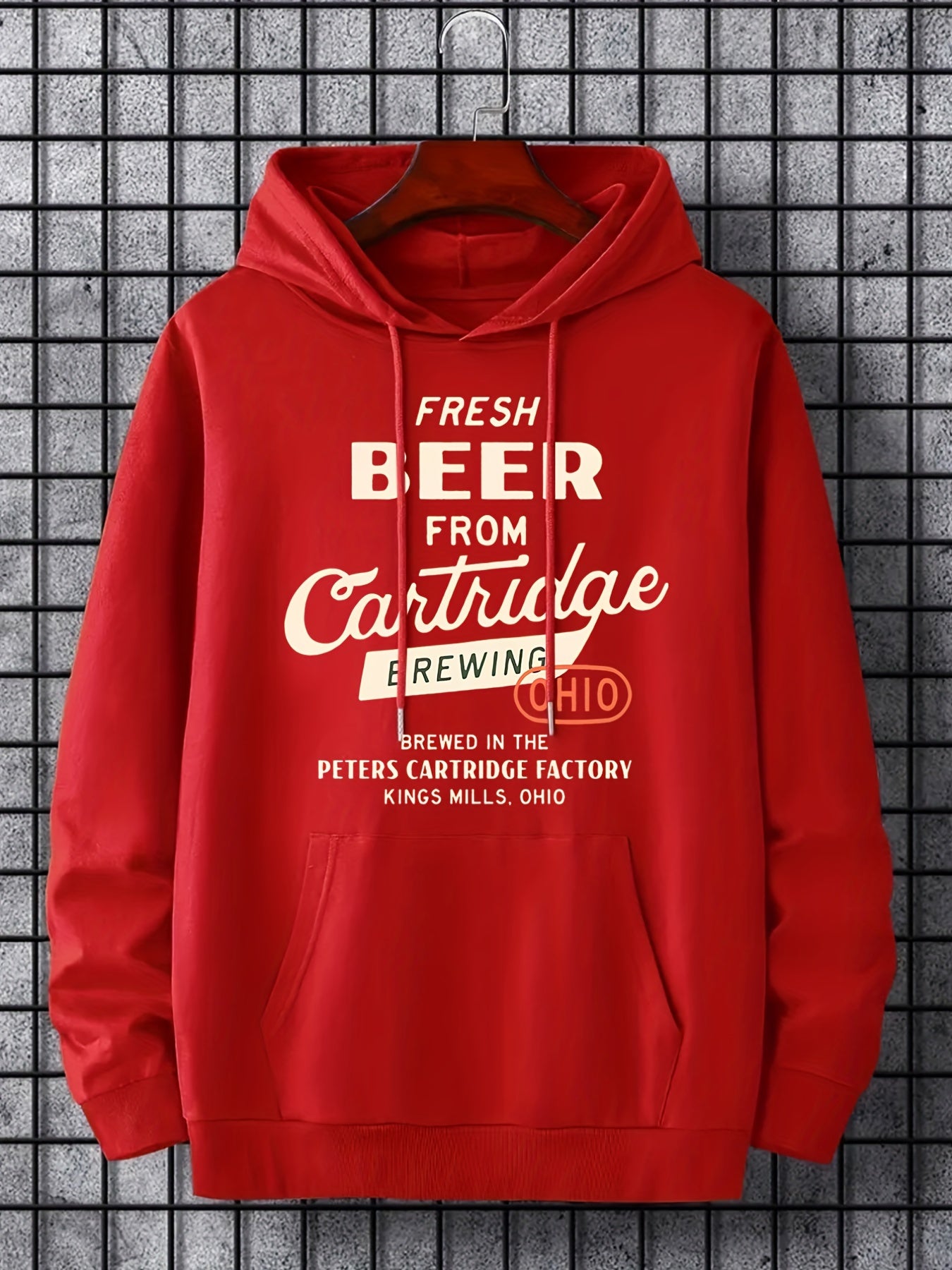 Men's Fresh Beer Print Hoodie Breathable Hooded Sweatshirt