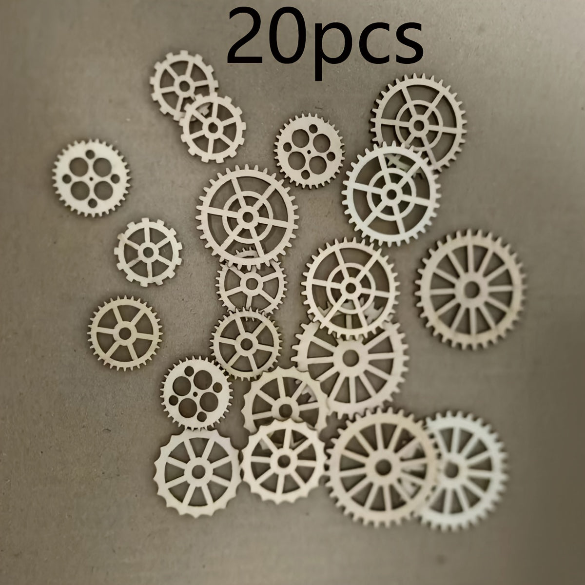 20 PCS DIY Mini Wooden Gears Set Mixed Shapes 26 50mm 1 1 97in