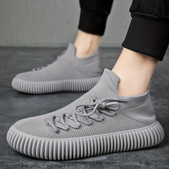 Men's Slip on Sneakers With Laces Lightweight Athletic Shoes