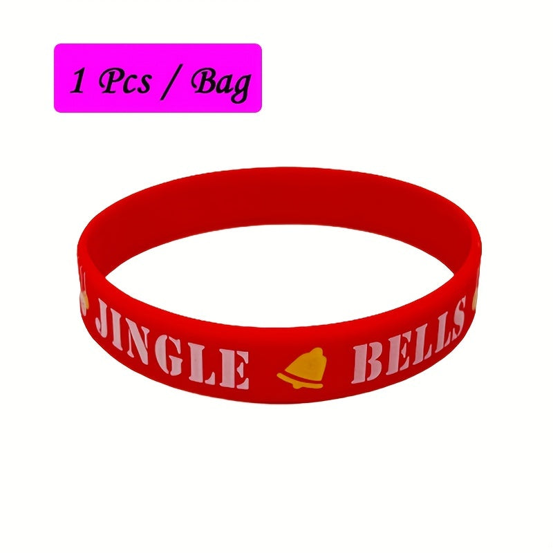 Christmas Themed Silicone Bracelet - Holiday Party Decoration