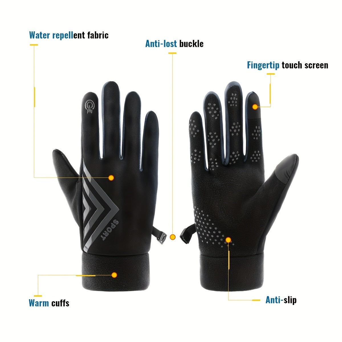 Winter Stay Warm Gloves Windproof Waterproof Touch Screen Gloves