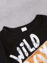 Toddler Boy's Tie Dye Sweatshirt & Sweatpants Set WILD BOY Print