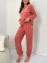 Letter Embroidery Pajama Set Women's Sleepwear