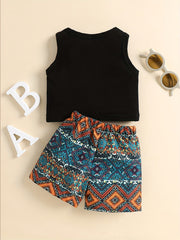 Ethnic Geo Print Shorts & Top Set For Baby Boys