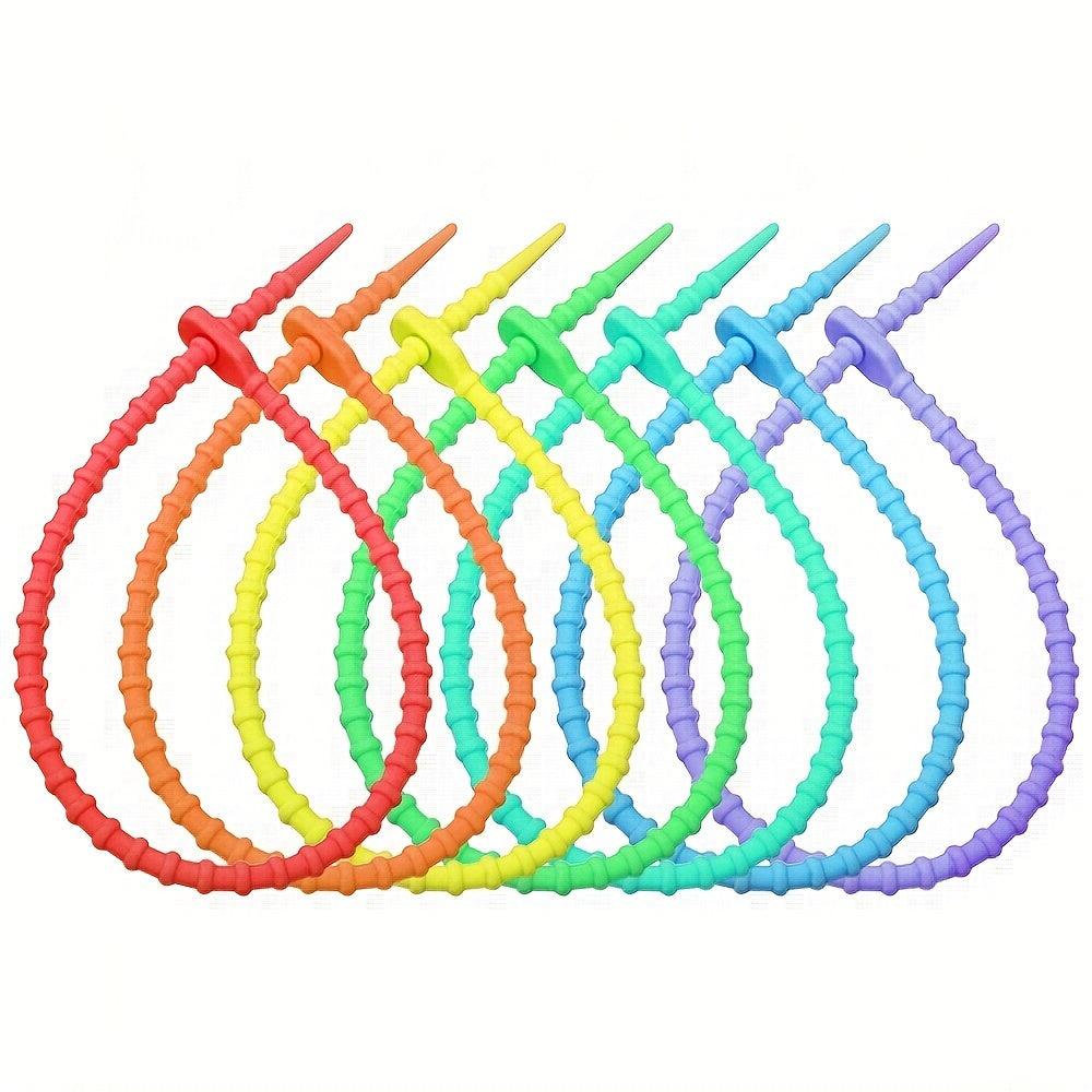 5 Silicone Reusable Zip Ties Cable Ties Straps Cord Keeper Organizer