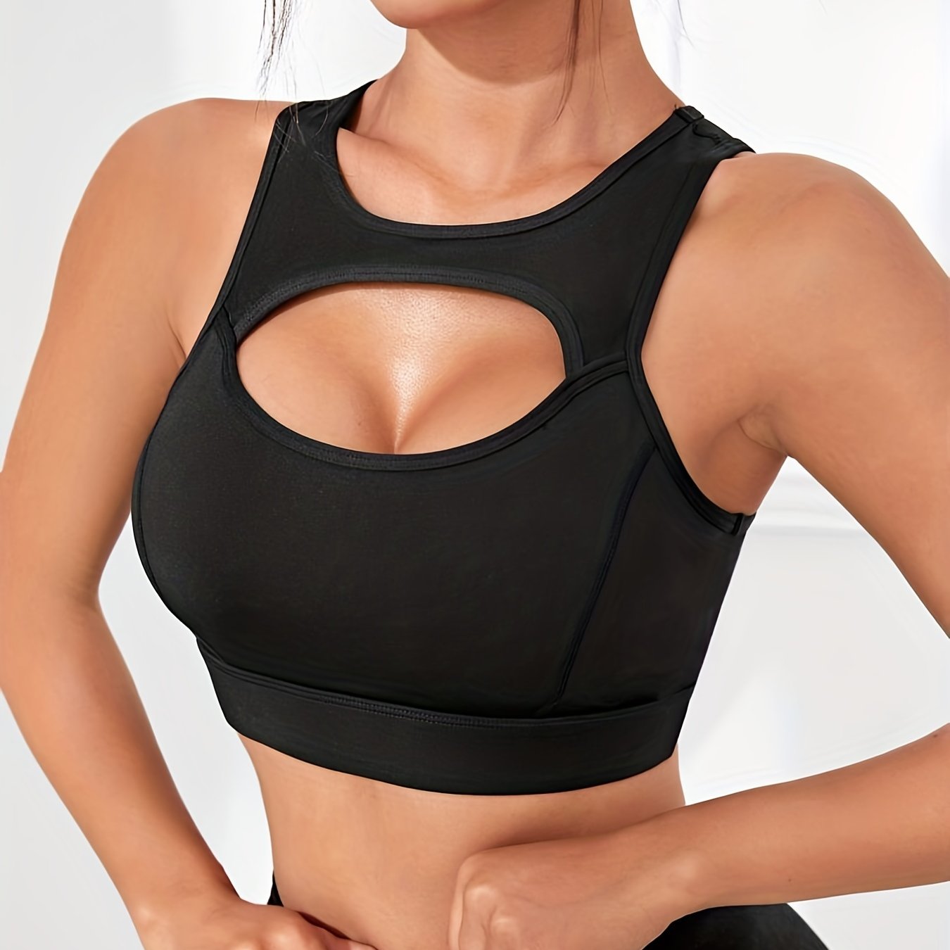 Sleeveless Hollow Out Sports Bra Quick Dry Top