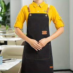 Solid Apron Work Strap Breathable Pocket Waist Overall