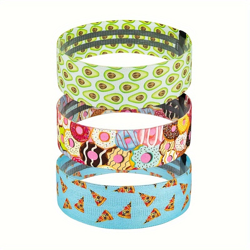 Food Printed Yoga Resistance Bands Elastic Stretching Tension Bands