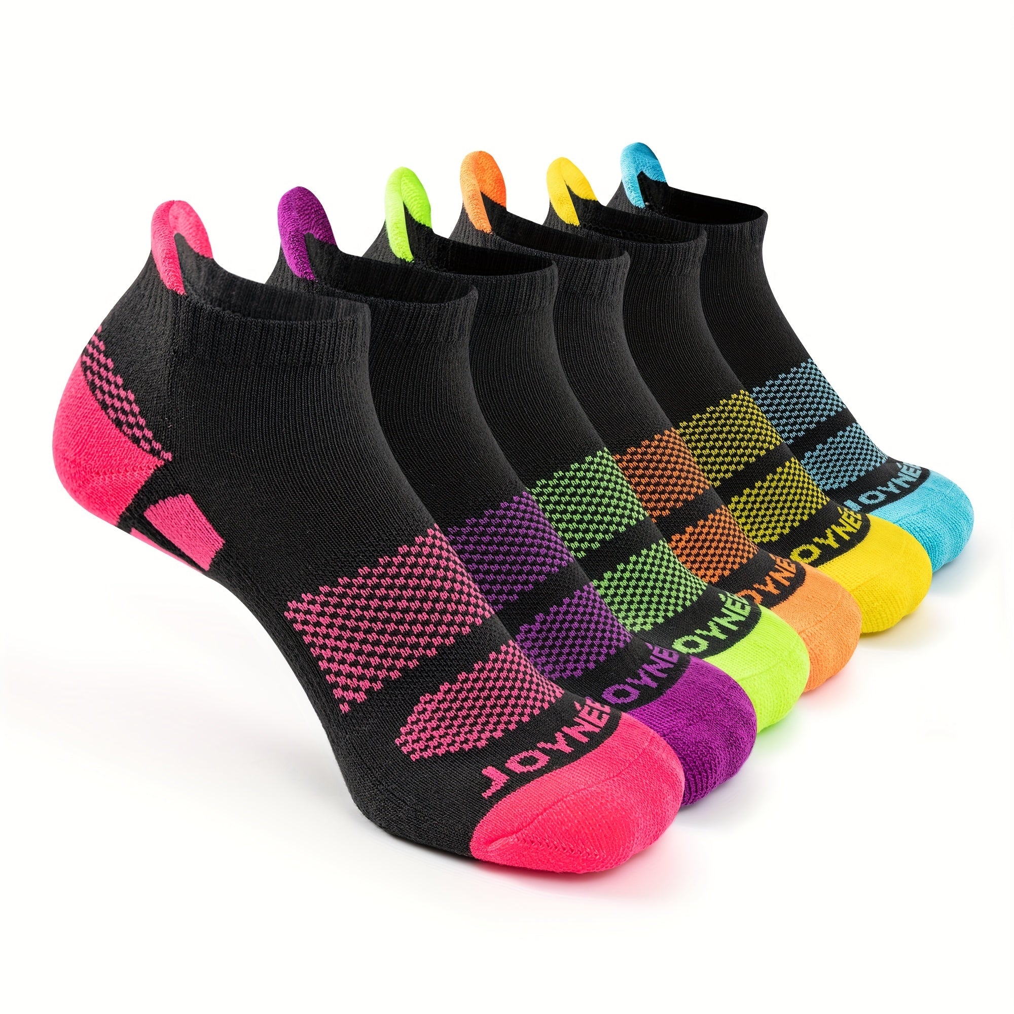 AceFine 6 Pairs Colorblock Sports Socks for Women