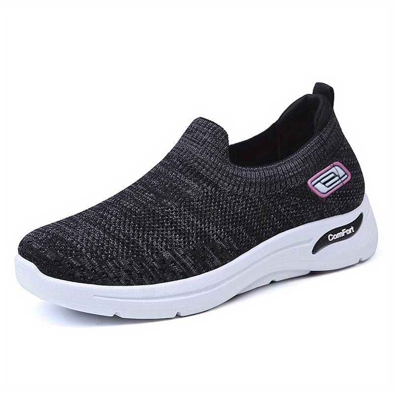 Women's Breathable Knit Slip-On Sneakers Comfortable Outdoor Shoes