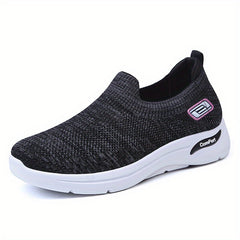 Women's Breathable Knit Slip-On Sneakers Comfortable Outdoor Shoes